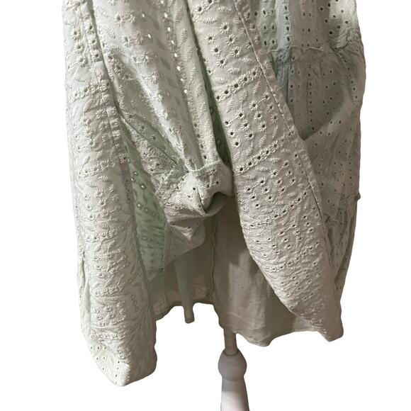 Sin & sam Sleeveless Tiered Dress In Cotton Eyelet mint green SZ M - Picture 7 of 11